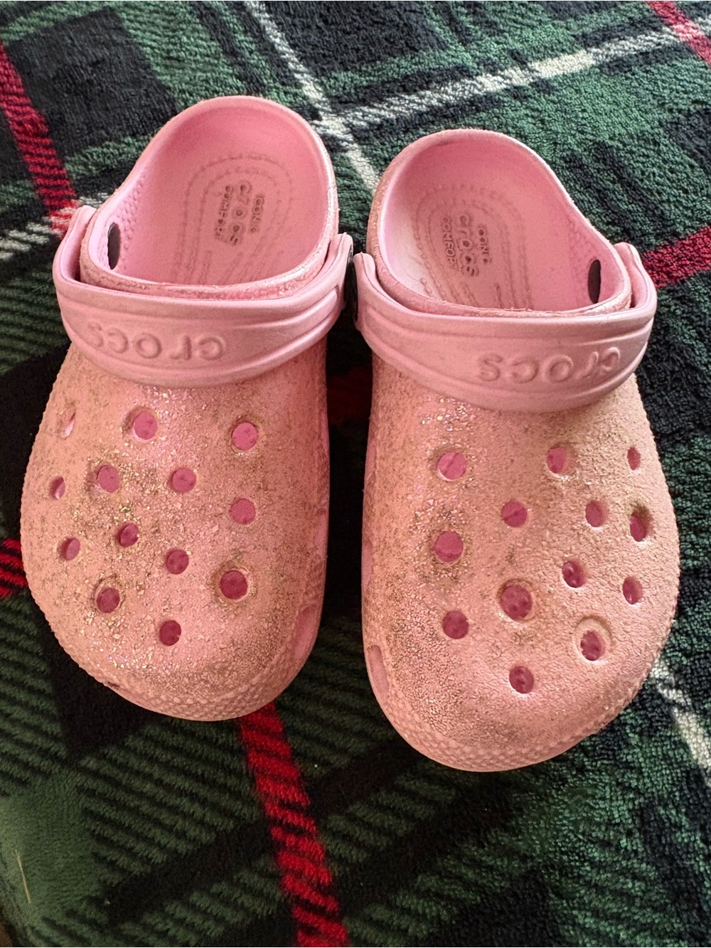 CROCS Pink Glitter Kids Clogs with Heel Strap - Picture 8 of 8